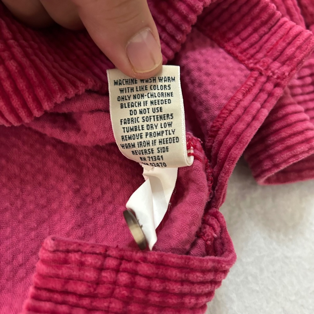 LL Bean Womens Corduroy Button Down Shirt Raspberry Pink Cotton Regular M - Picture 6 of 9